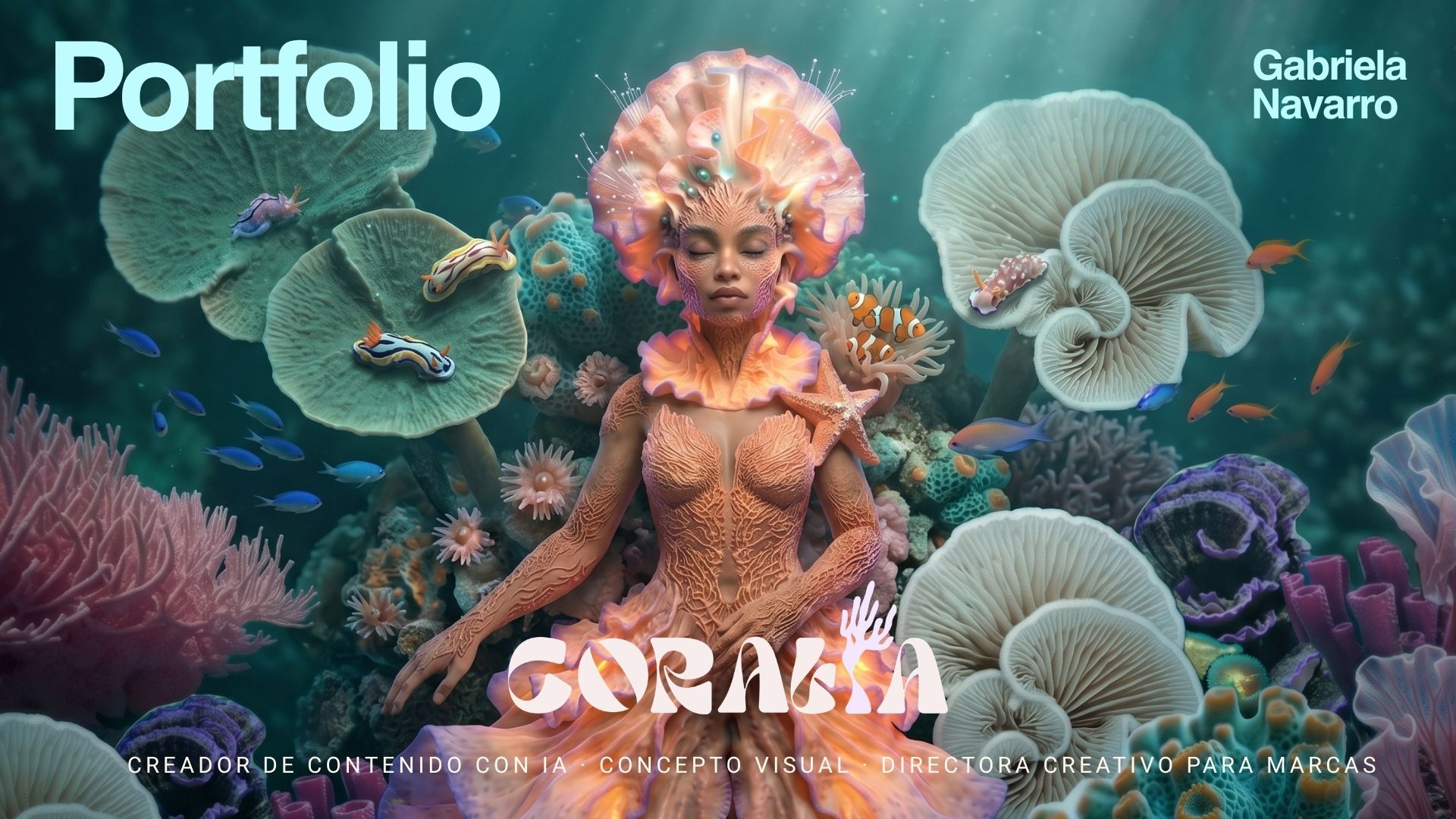 Portada del portfolio completo de Coralia en Behance